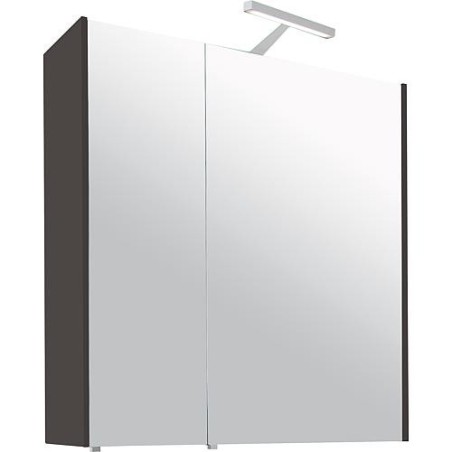 Armoire à glace avec éclairage anthracite brillant 2 portes 700x750x188mm