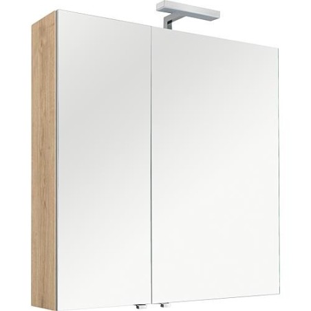 Armoire à glace EGAN avec éclairage Chêne noueux, 2 portes 800x770x160mm