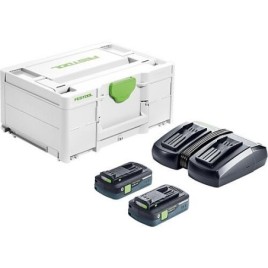 Kit de batteries Festool 18 V SYS avec 2x Batteries 4,0 Ah et chargeur double