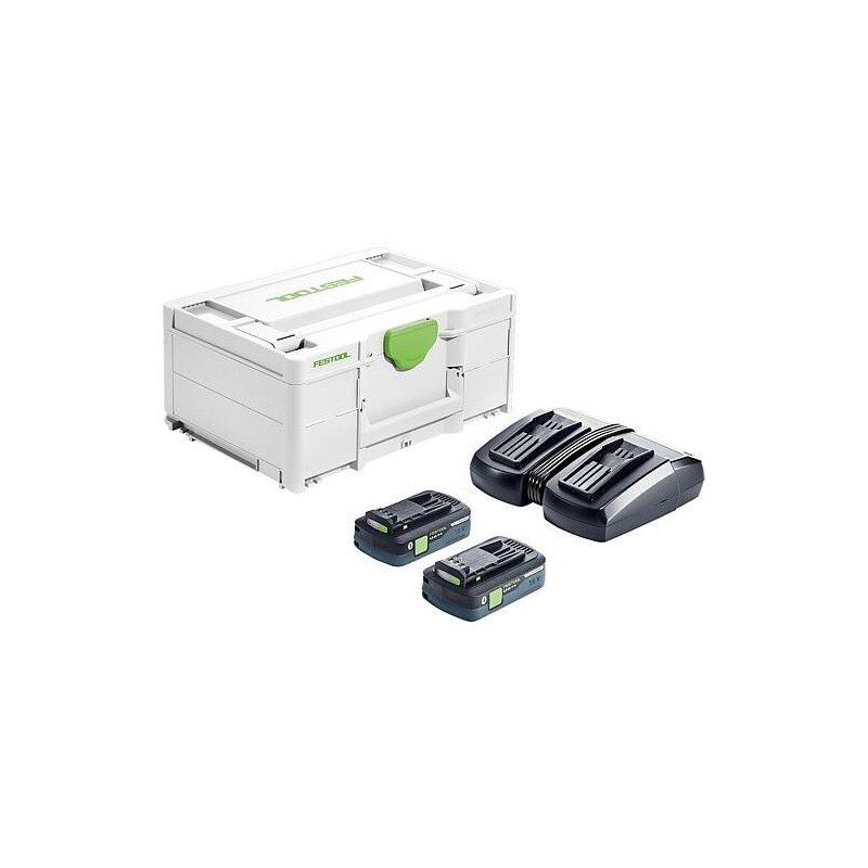 Kit de batteries Festool 18 V SYS avec 2x Batteries 4,0 Ah et chargeur double