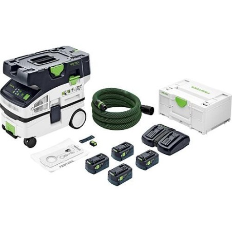 Aspirateur eau et poussière sans fil Festool 2 x 18V CTLC MINI I-Basic, classe L, sans batteries ni chargeur