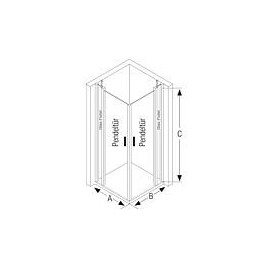 Cabine de douche d’angle Hüppe Classics 2, 2 portes pivotantes, 2 éléments fixes avec 6mm ETC, 885-900/885-900mm