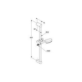 Set de douche Kludi LOGO 600mm D23mm chrome