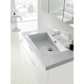 Ensemble de meubles de salle de bains EPIL série MBF blanc brillant 2 tiroirs largeur 860mm