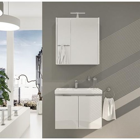 Ensemble de meubles de salle de bains EOLA blanc brillant largeur 700mm