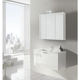 Ensemble de meubles de salle de bains EPIL série MBF blanc brillant 1 tiroir largeur 860mm