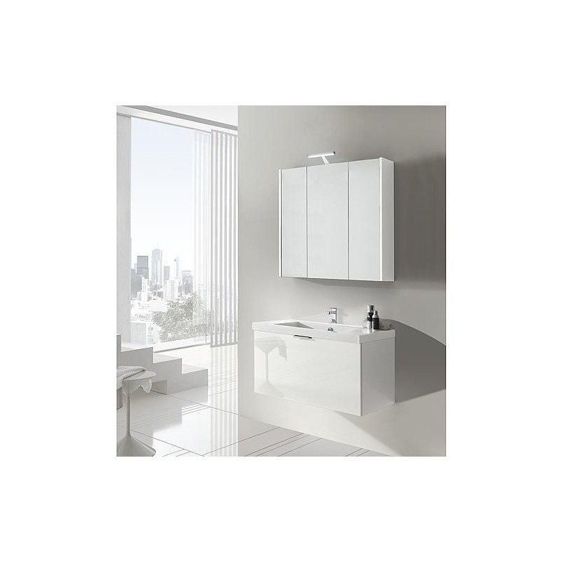 Ensemble de meubles de salle de bains EPIL série MBF blanc brillant 1 tiroir largeur 860mm