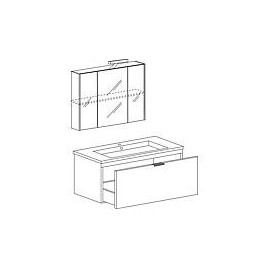 Ensemble de meubles de salle de bains EPIL série MBF blanc brillant 1 tiroir largeur 860mm