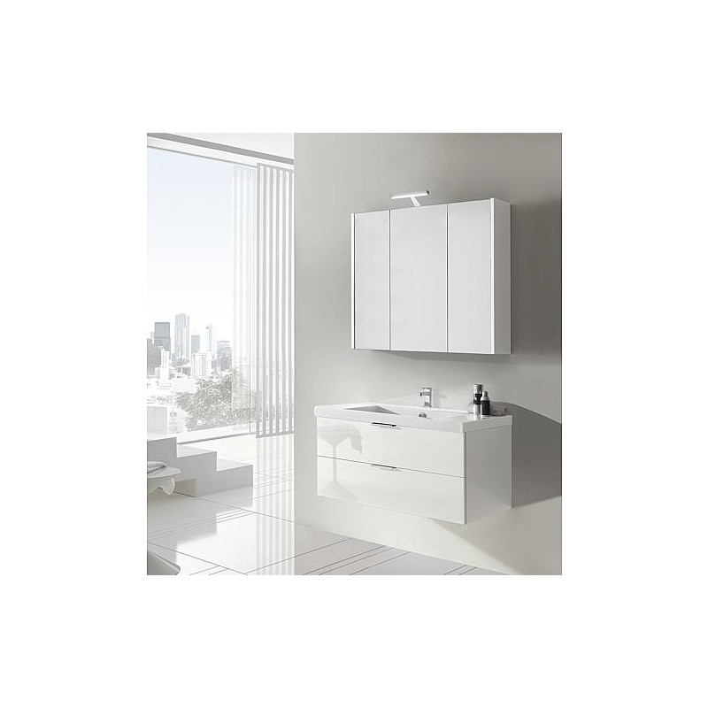 Ensemble de meubles de salle de bains EPIL série MBF blanc brillant 2 tiroirs largeur 1060mm