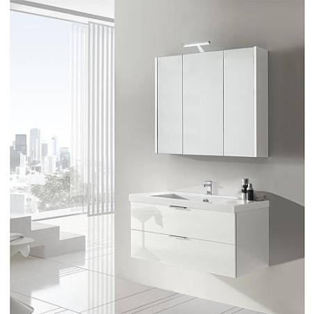 Ensemble de meubles de salle de bains EPIL série MBF blanc brillant 2 tiroirs largeur 1060mm