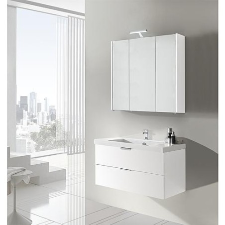 Ensemble de meubles de salle de bains EPIL série MBF blanc mat 2 tiroirs largeur 860mm