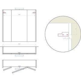 Ensemble de meubles de salle de bains EPIL série MBF blanc mat 2 tiroirs largeur 860mm