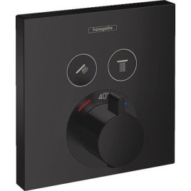 Mitigeur thermostatique encastré Hansgrohe ShowerSelect set de finition 2 consommateurs noir mat