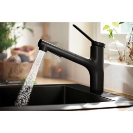 Mitigeur d’évier Hansgrohe 150 Zesis M33 douchette extractible 2jet noir mat