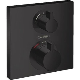 Ecostat Square encastré Hansgrohe 2 consommateurs noir mat