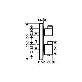 Ecostat Square encastré Hansgrohe 2 consommateurs noir mat