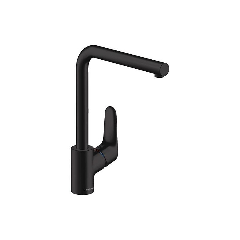 Mitigeur d’évier Hansgrohe Focus M41 poignée latérale 1jet noir mat