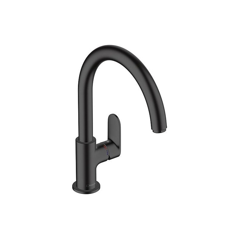 Mitigeur d’évier Hansgrohe 210 Vernis Blend M35 Bec orientable Saillie 221 mm noir mat