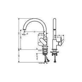 Mitigeur d’évier Hansgrohe 210 Vernis Blend M35 Bec orientable Saillie 221 mm noir mat