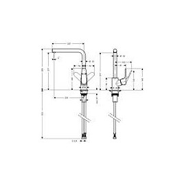 Mitigeur d’évier Hansgrohe Focus M41 poignée latérale 1jet chrome