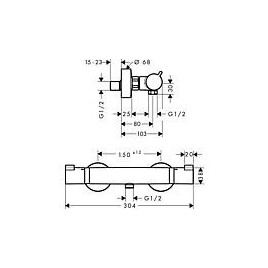 Mitigeur thermostatique de douche Hansgrohe Ecostat Comfort noir mat