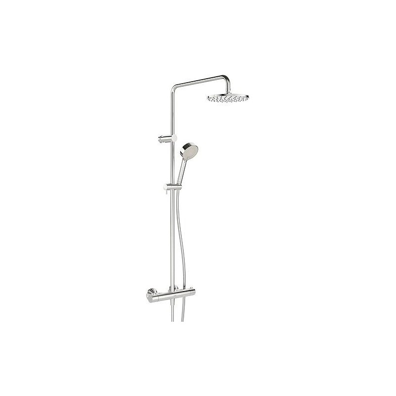 Colonne de douche Hansa Hansaunita ECO Douchette, pomme de douche ronde Ø 202 mm et mitigeur thermostatique chromé