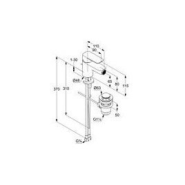 Mitigeur bidet Kludi Pure & Style, déport 110 mm, chromé