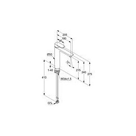 Mitigeur lavabo Kludi Pure & Style, déport 180 mm, chromé