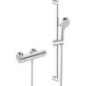 Kit de douche thermostatique Hansabasic, barre de douche 700 mm, douchette à main et flexible de douche