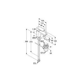 Mitigeur lavabo Kludi Pure & Style 60, déport 110 mm, chromé