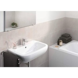 Mitigeur lavabo Hansabasic, déport 101 mm, chromé, sans garniture d’écoulement