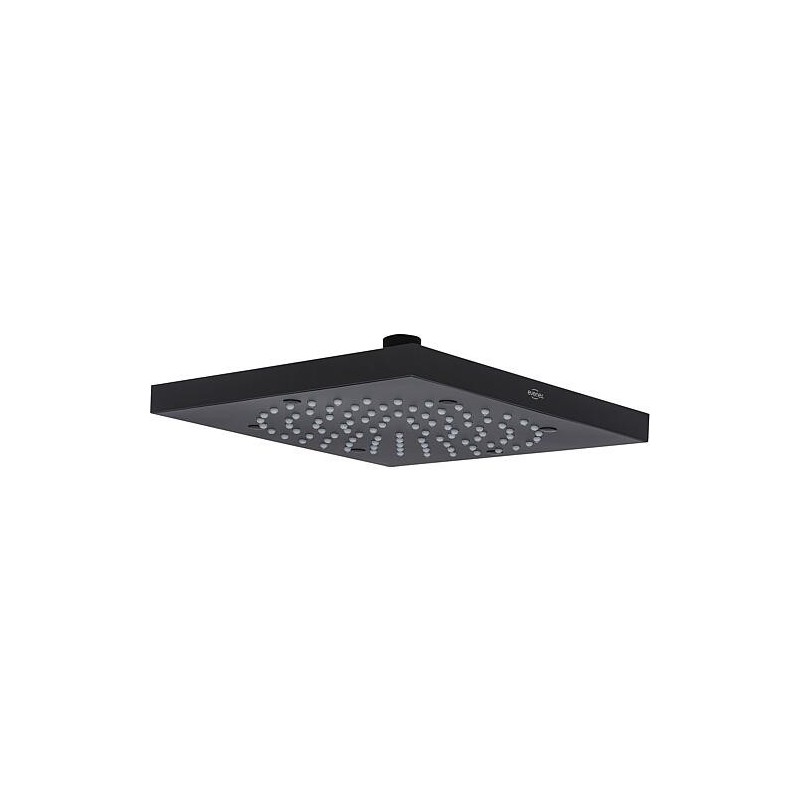 Pomme de douche Cube, noir mat, 210 x 210 mm, version acier inoxydable