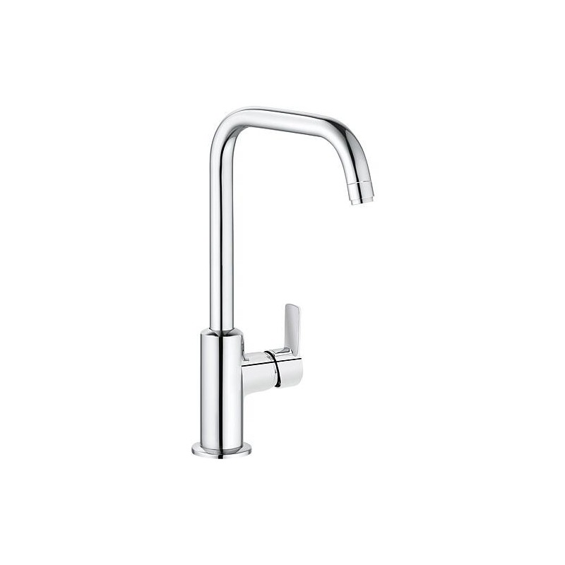 Mitigeur de lavabo KLUDI PURE & EASY commande latérale pivotant avec robinetterie à tirette chrome