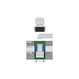 Siphon à encastrer DN 110, plastique gris, pour tuyaux Ø intérieur 100-104mm