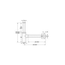 Siphon design DN32 (1 1/4"),acier inoxydable, Gunmetal