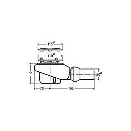 VIEGA Siphon de receveur de douche Temoplex compl. modèle 6960, chromé