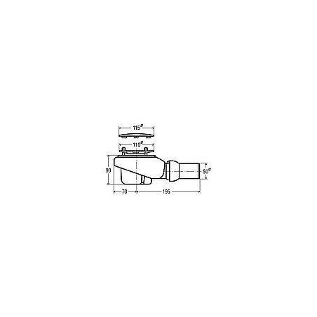 VIEGA Siphon de receveur de douche Temoplex compl. modèle 6960, chromé