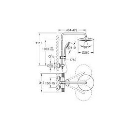 Grohe Colonne de douche Euphoria 260 27296003, avec mitigeur thermostatique, chrome