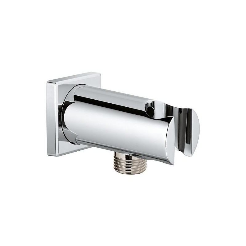 Coude de raccordement mural Grohe Rainshower avec support de douche, chrome carré