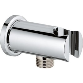 Coude de raccordement mural Grohe Rainshower avec support de douche, chrome rond