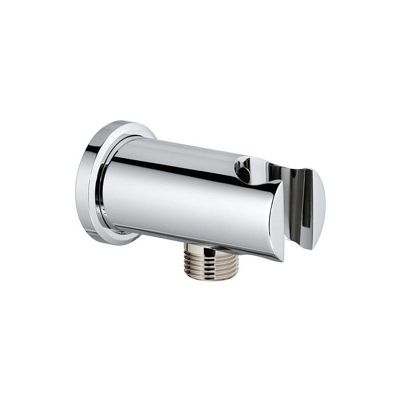 Coude de raccordement mural Grohe Rainshower avec support de douche, chrome rond