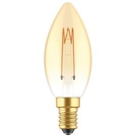 Ampoule LED déco/vintage - forme bougie C35 E14 2,5W 136mc 1800K or 330° - à intensité variable