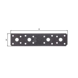 Raccord plat DURAVIS® 180 x 40 x 3,0 mm, matériau : Acier, galvanisé sendzimir, surface : noir-diamant