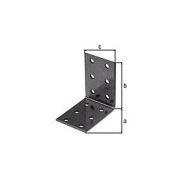 Equerre d’assemblage perforée DURAVIS® 60 x 60 x 40 mm, matériau : acier, galvanisé, surface : noir-diamant