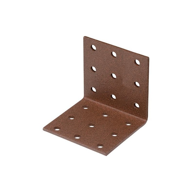 Equerre d’assemblage perforée DURAVIS® 60 x 60 x 60 mm, matériau : acier, galvanisé, surface :marron rouille