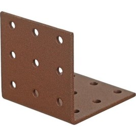 Equerre d’assemblage perforée DURAVIS® 60 x 60 x 60 mm, matériau : acier, galvanisé, surface :marron rouille