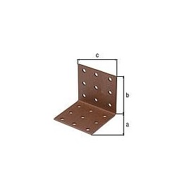 Equerre d’assemblage perforée DURAVIS® 60 x 60 x 60 mm, matériau : acier, galvanisé, surface :marron rouille