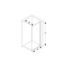 Paroi de douche en verre Hüppe modulaire avec kit de profilés muraux, l x H x P : 985-1000 x 2000 x 6 mm ETC argenté mat