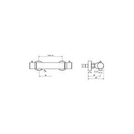 Thermostatique de douche apparent Dali déport 71 mm, chromé