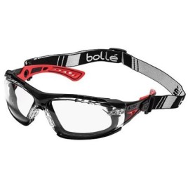 Lunettes de protection RUSH+ avec serre-tête, monture rouge / noire - PC transparent RUSHPFSPSI